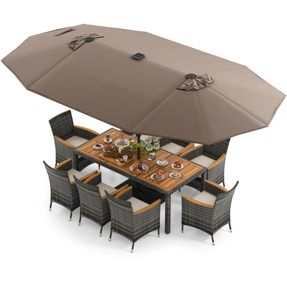 Patio Dining Set, 11 Pieces, 15 Feet, Tan Patio Dining Sets at Gallery Canada