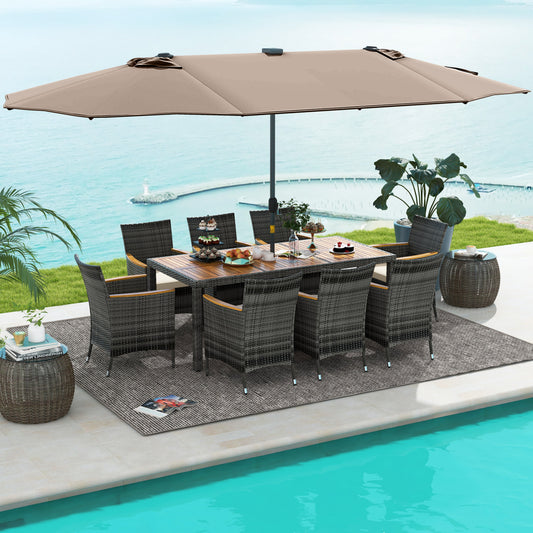 Patio Dining Set, 11 Pieces, 15 Feet, Tan Patio Dining Sets Tan at Gallery Canada