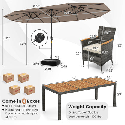 Patio Dining Set, 11 Pieces, 15 Feet, Tan Patio Dining Sets at Gallery Canada