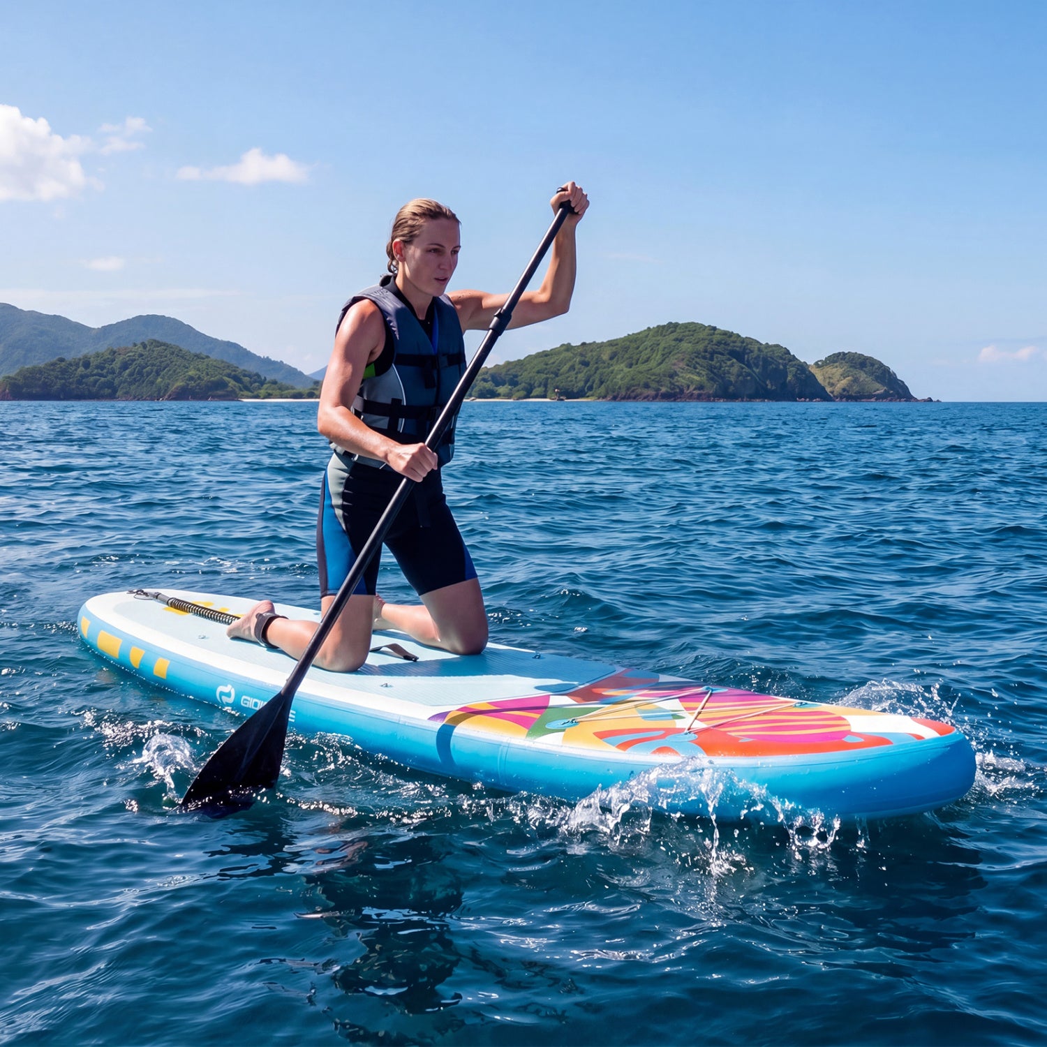 11' Inflatable Stand Up Paddle Board, With Backpack, Blue Surfing at Gallery Canada