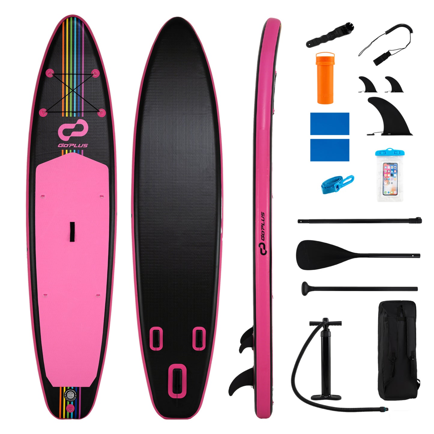 11' Inflatable Stand Up Paddle Board, With Backpack, Pink Surfing Pink at Gallery Canada
