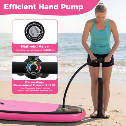 11' Inflatable Stand Up Paddle Board, With Backpack, Pink Surfing at Gallery Canada