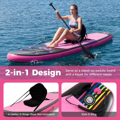 11' Inflatable Stand Up Paddle Board, With Backpack, Pink Surfing at Gallery Canada