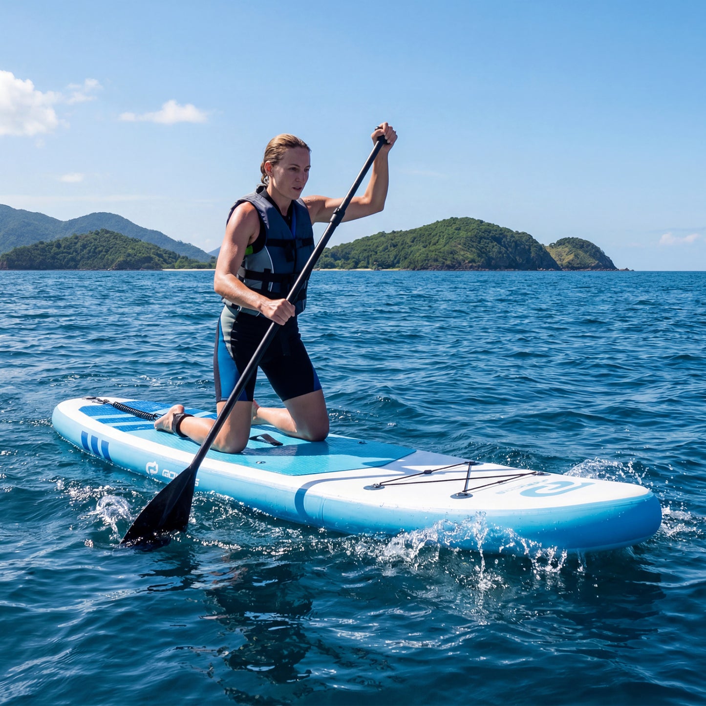 11' Wide Inflatable Stand Up Paddle Board, Dark Blue Surfing at Gallery Canada
