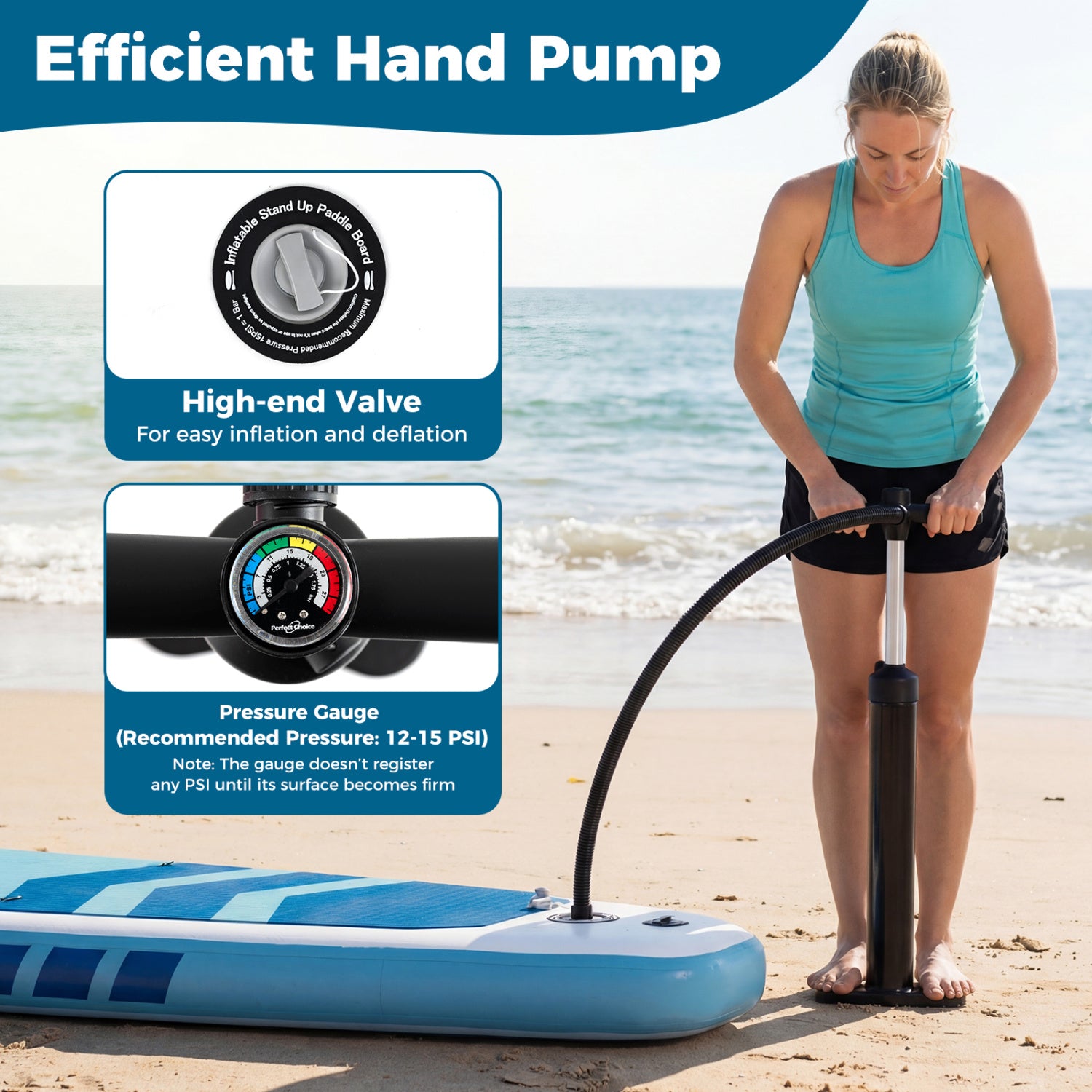 11' Wide Inflatable Stand Up Paddle Board, Dark Blue Surfing at Gallery Canada