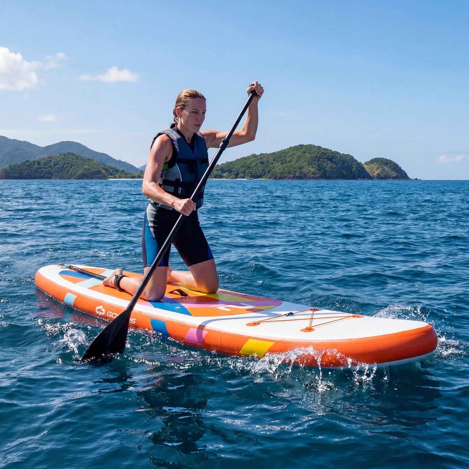 11' Inflatable Stand Up Paddle Board, With Backpack, Orange Surfing at Gallery Canada