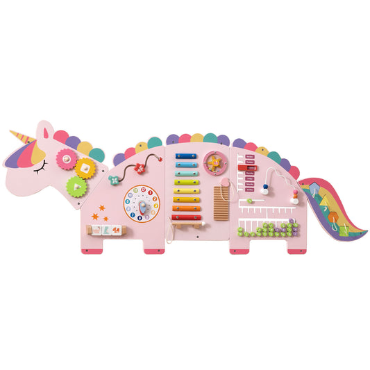 11-in-1 Dinosaur Busy Board, Toddler Activity Wall Panel, Pink Learning Toys Pink at Gallery Canada