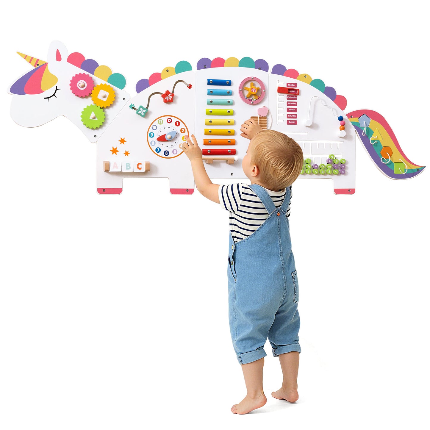 Dinosaur Activity Wall Busy Board, 11-in-1, White Learning Toys at Gallery Canada