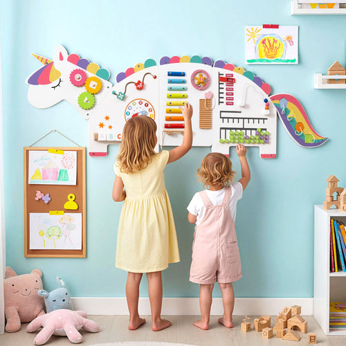 Dinosaur Activity Wall Busy Board, 11-in-1, White