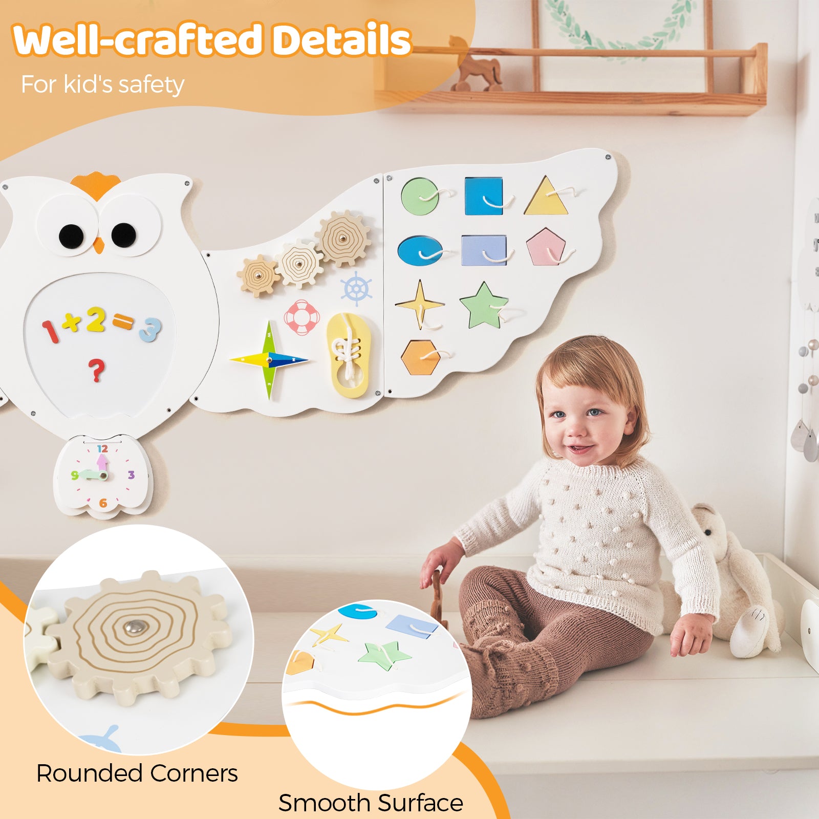 11-in-1 Toddler Learning Activity Center Owl Activity Wall Busy Board Panels for 3+ Years Old Learning Toys at Gallery Canada