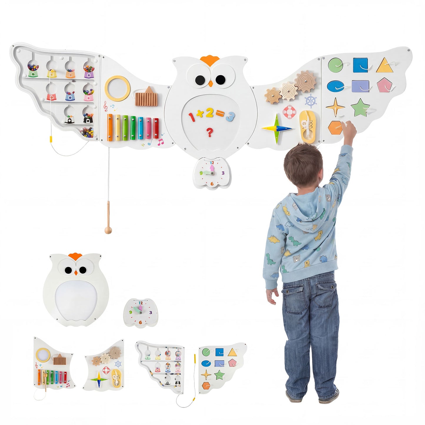 11-in-1 Toddler Learning Activity Center Owl Activity Wall Busy Board Panels for 3+ Years Old Learning Toys at Gallery Canada