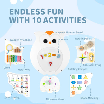 11-in-1 Toddler Learning Activity Center Owl Activity Wall Busy Board Panels for 3+ Years Old Learning Toys at Gallery Canada