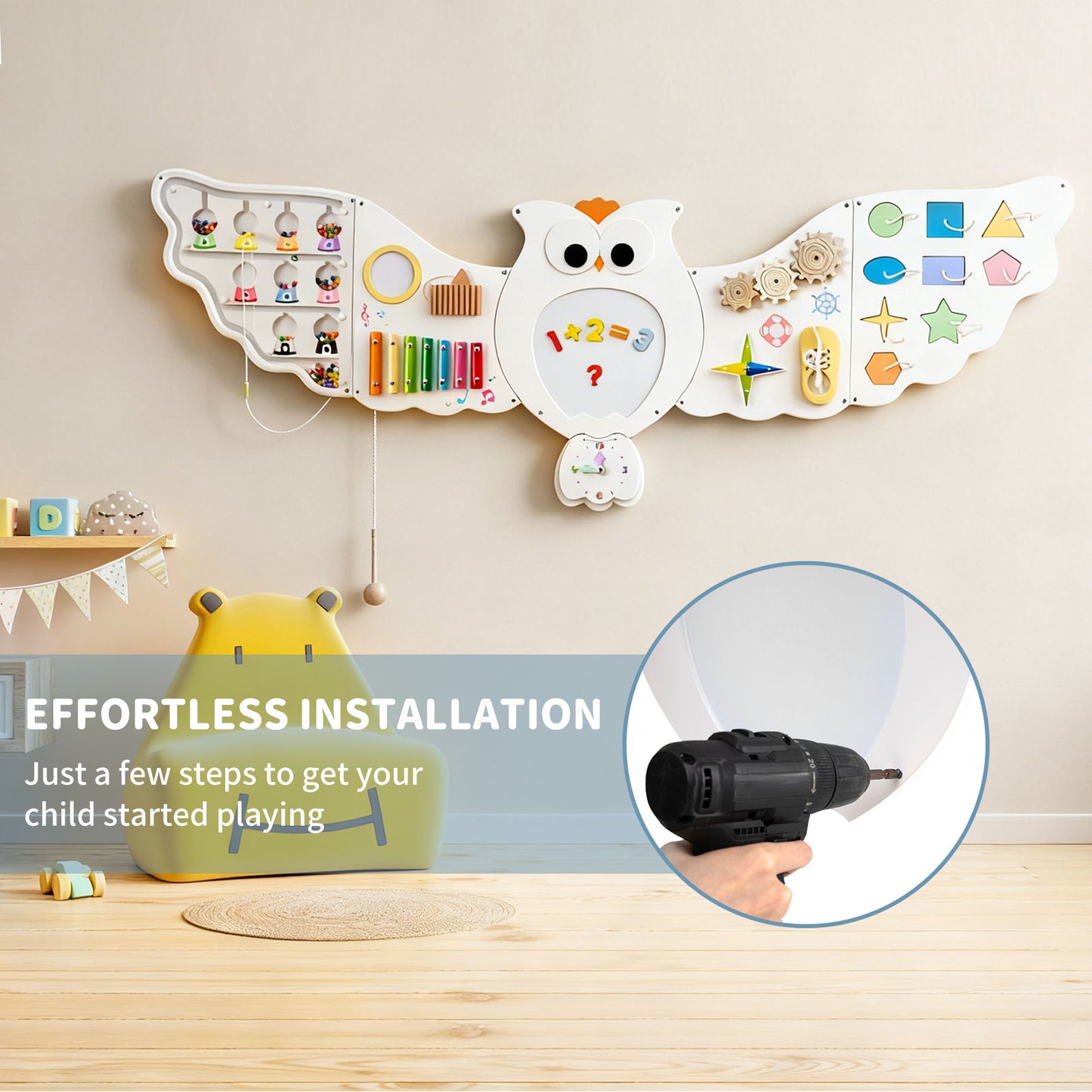 11-in-1 Toddler Learning Activity Center Owl Activity Wall Busy Board Panels for 3+ Years Old Learning Toys at Gallery Canada