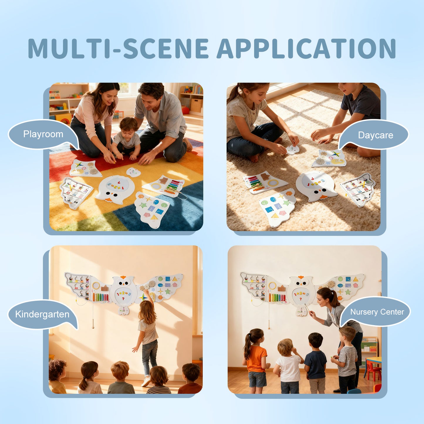 11-in-1 Toddler Learning Activity Center Owl Activity Wall Busy Board Panels for 3+ Years Old Learning Toys at Gallery Canada
