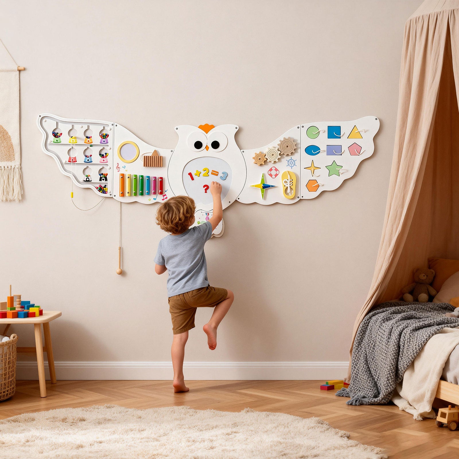 11-in-1 Toddler Learning Activity Center Owl Activity Wall Busy Board Panels for 3+ Years Old Learning Toys at Gallery Canada