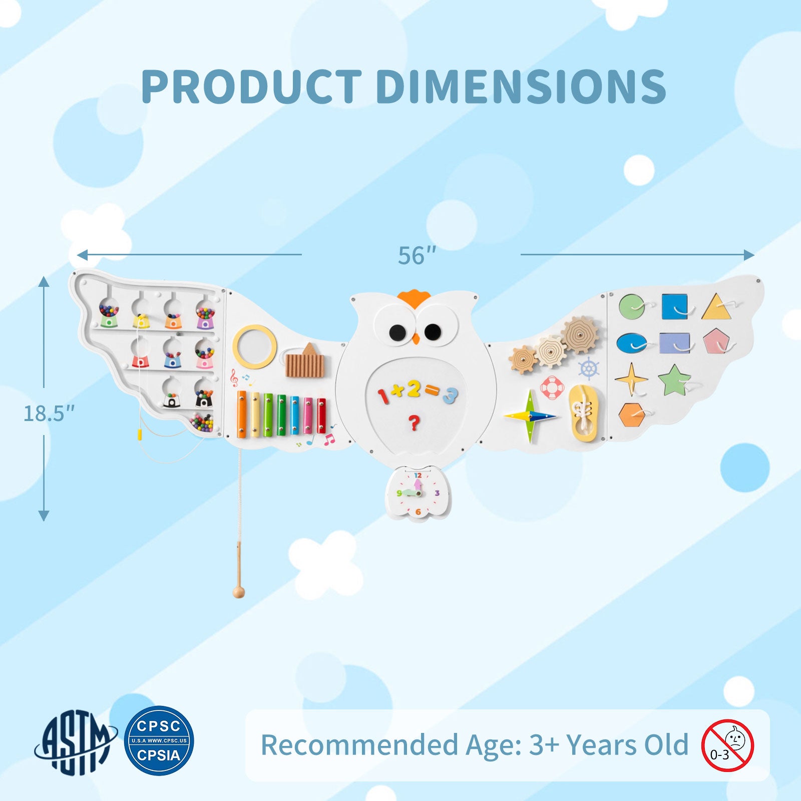 11-in-1 Toddler Learning Activity Center Owl Activity Wall Busy Board Panels for 3+ Years Old Learning Toys at Gallery Canada