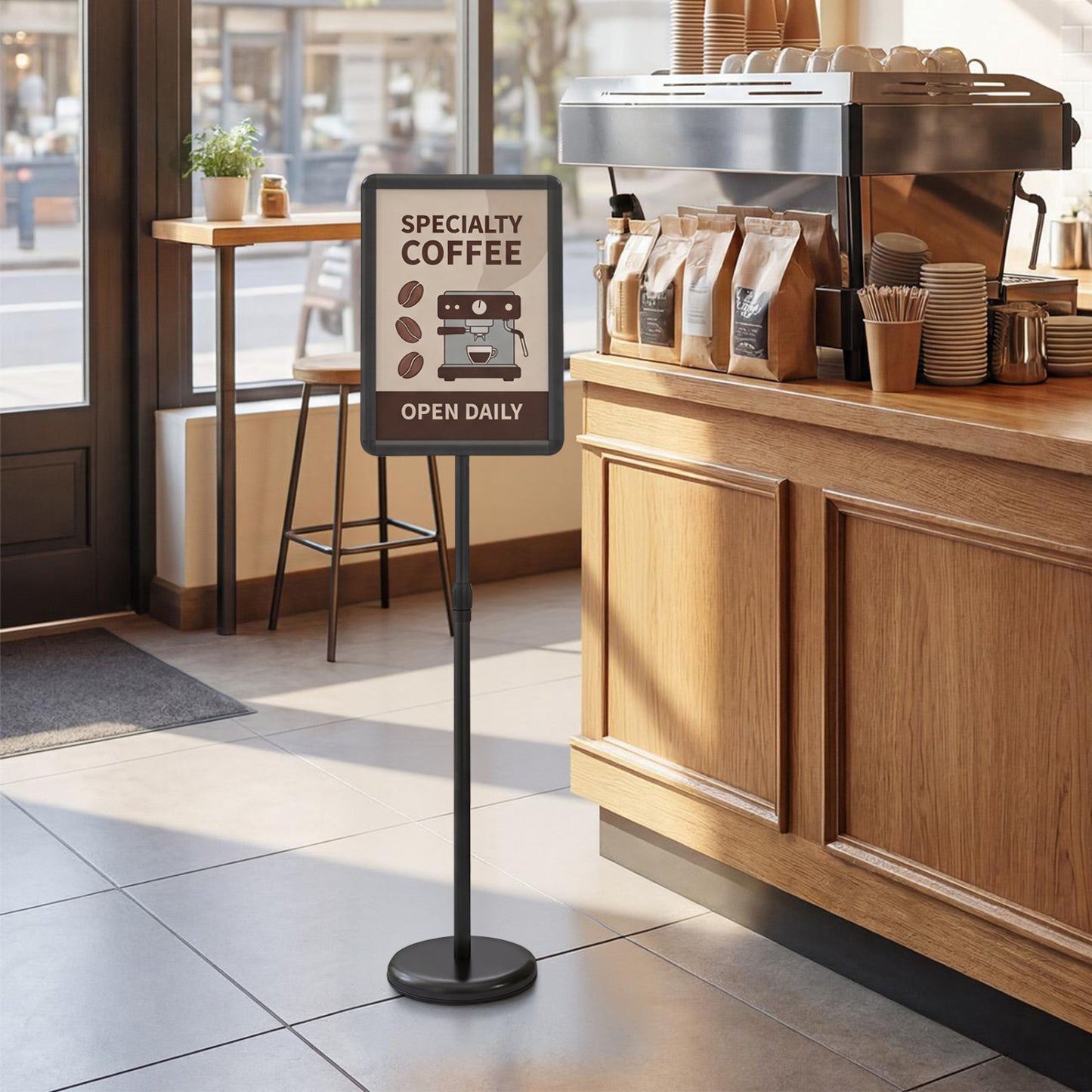 11 X 17 In. Adjustable Sign Holder Stand, Black