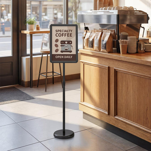 11 X 17 In. Adjustable Sign Holder Stand, Black