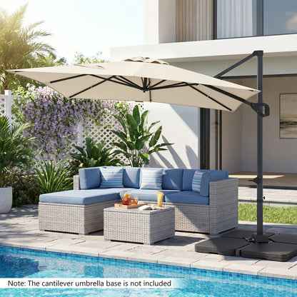 11 x 9 FT Cantilever Patio Umbrella, 360° Rotation, Easy Tilt, Beige Outdoor Umbrellas at Gallery Canada