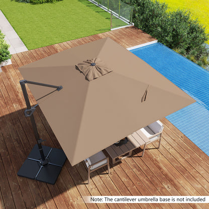11 x 9 FT Cantilever Patio Umbrella, 360° Rotation, Easy Tilt, Brown Outdoor Umbrellas at Gallery Canada