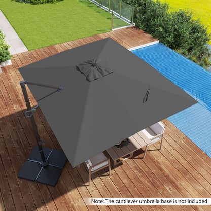 11 x 9 FT Cantilever Patio Umbrella, 360° Rotation, Easy Tilt, Gray Outdoor Umbrellas at Gallery Canada