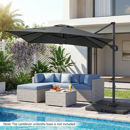 11 x 9 FT Cantilever Patio Umbrella, 360° Rotation, Easy Tilt, Gray Outdoor Umbrellas at Gallery Canada