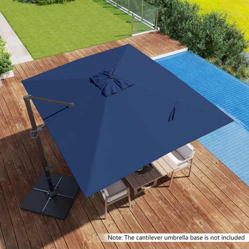 11 x 9 FT Cantilever Patio Umbrella, 360° Rotation, Easy Tilt, Navy