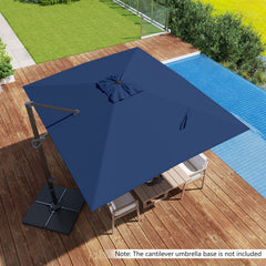 11 x 9 FT Cantilever Patio Umbrella, 360° Rotation, Easy Tilt, Navy