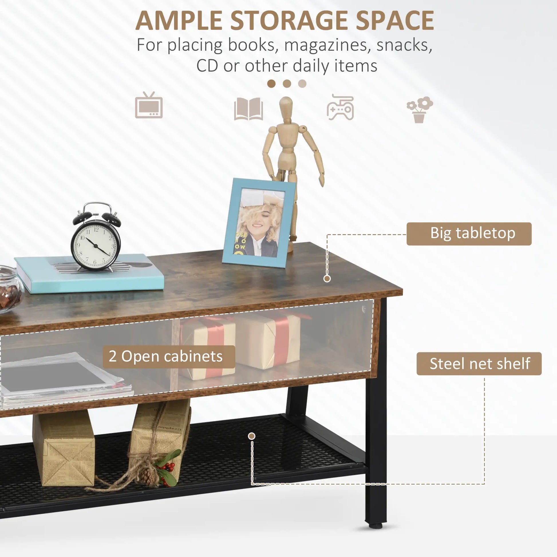 Industrial TV Stand, Console for 45'' Flat Screen, Rustic Brown TV Stands at Gallery Canada