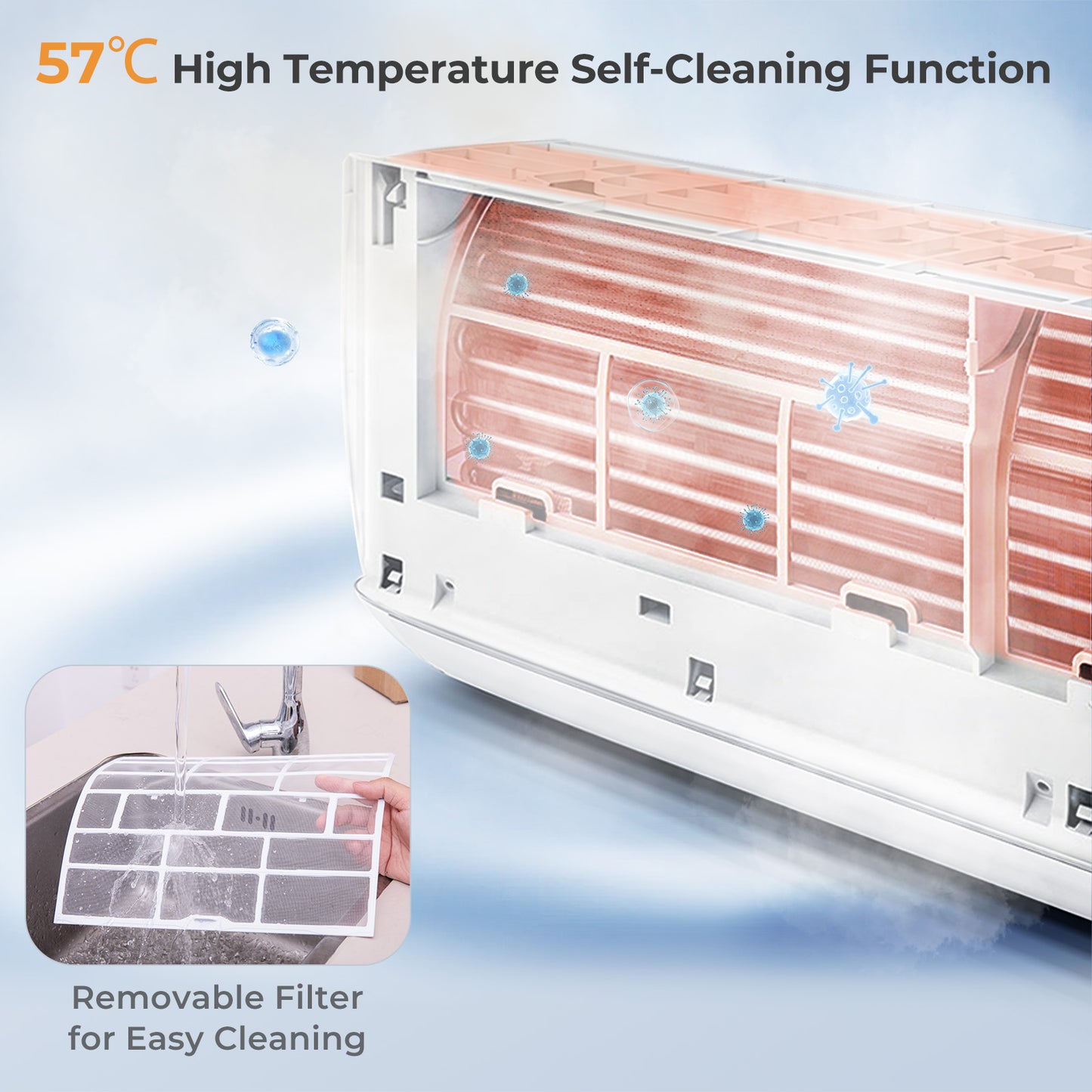 12000 BTU 22 SEER2 208-230V Wifi Enabled Mini Split Air Conditioner and Heater White, White Mini Split Air Conditioners at Gallery Canada