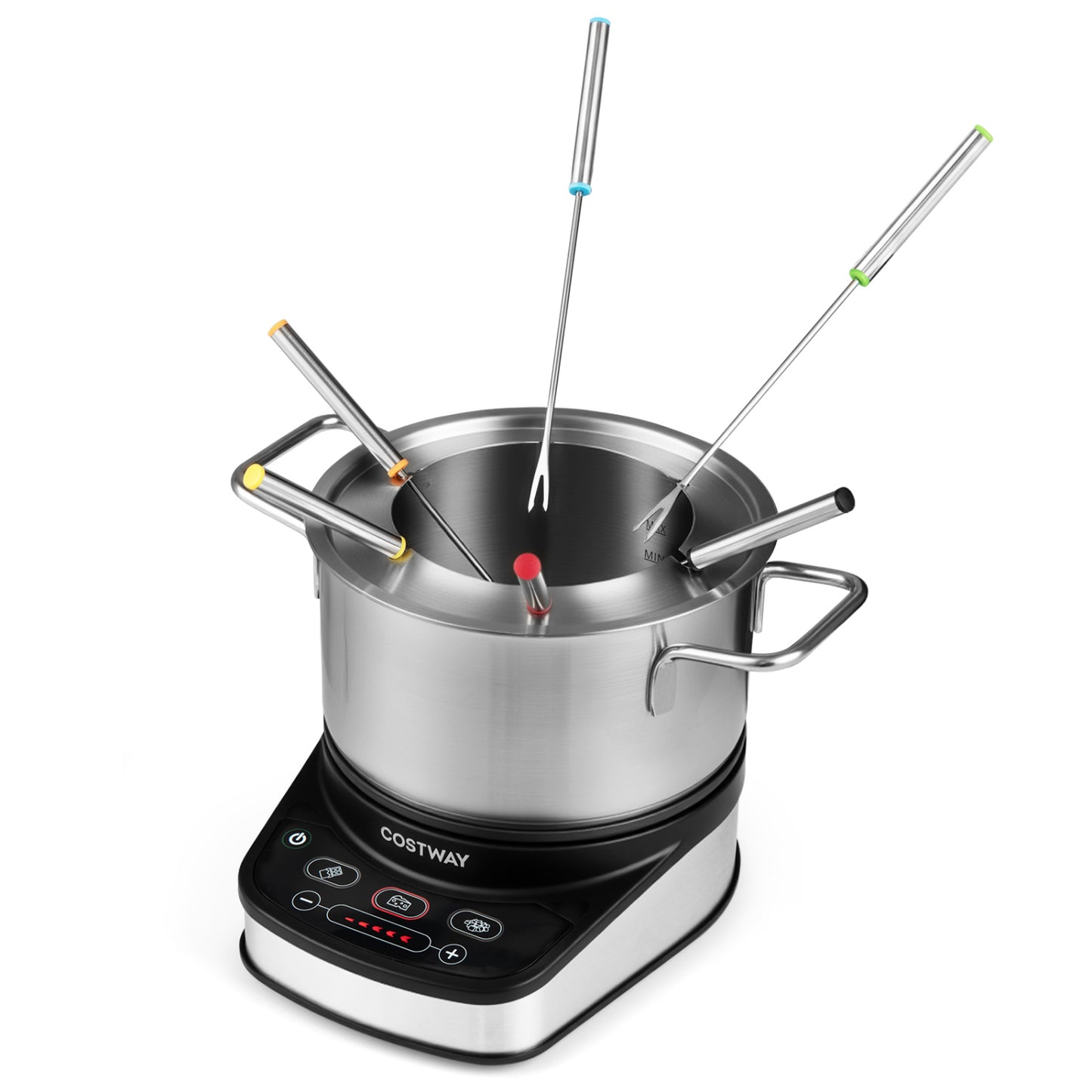 Fondue électrique 1200W, pot amovible de 3 L, 6 fourchettes