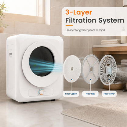 1.5 Cu.ft Sèche-linge portable, 850W, 5 modes, Blanc