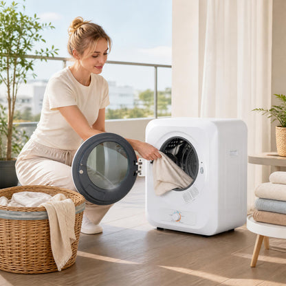 1.5 Cu.ft Sèche-linge portable, 850W, 5 modes, Blanc