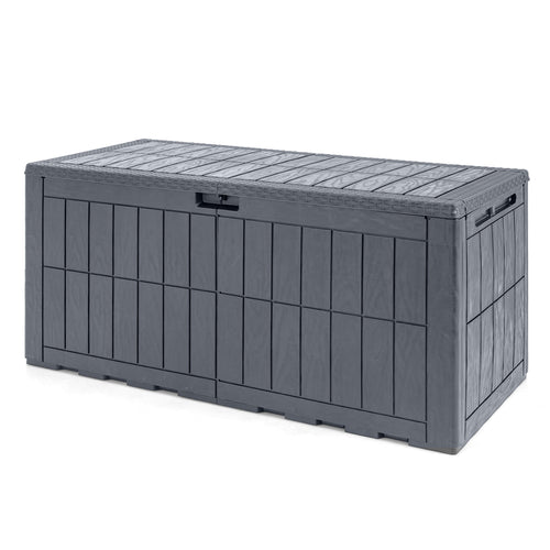 120 Gal Outdoor Deck Box with Lid, Gray