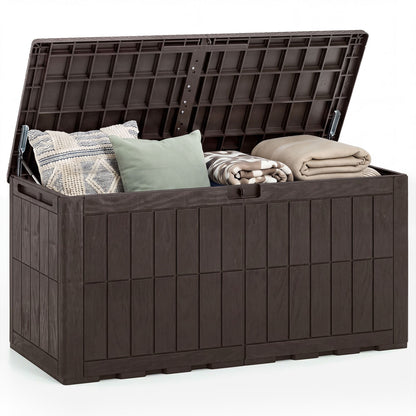 120 Gal Outdoor Deck Box with Lid, Brown Sheds & Outdoor Storage at Gallery Canada