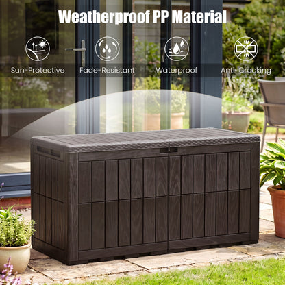 120 Gal Outdoor Deck Box with Lid, Brown Sheds & Outdoor Storage at Gallery Canada
