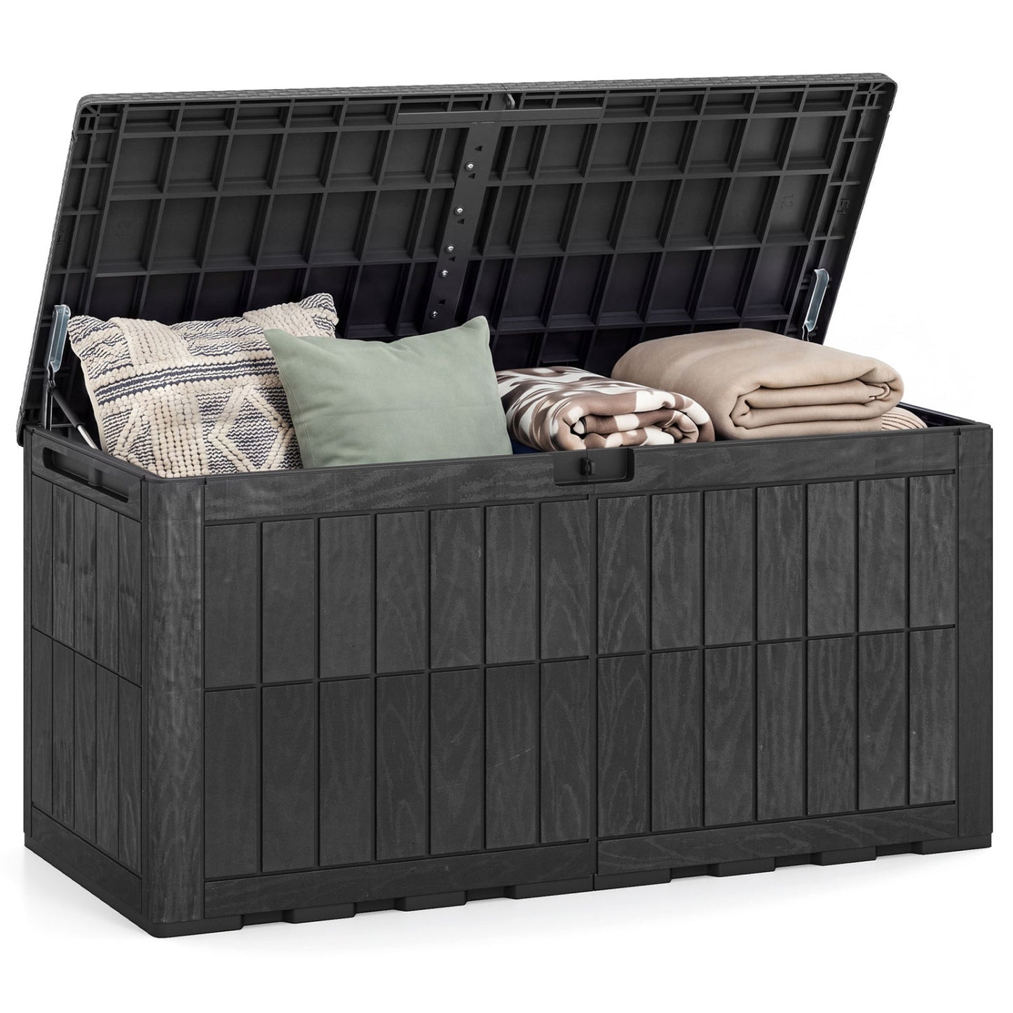 120 Gal Outdoor Deck Box, Garden Tools Storage, Black Sheds & Outdoor Storage at Gallery Canada