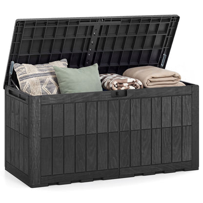 120 Gal Outdoor Deck Box, Garden Tools Storage, Black Sheds & Outdoor Storage at Gallery Canada