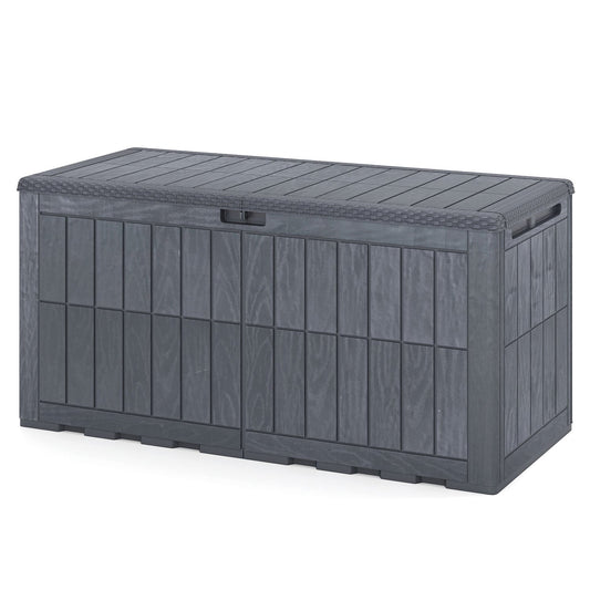 120 Gal Outdoor Deck Box with Lid, Gray Sheds & Outdoor Storage Gray at Gallery Canada