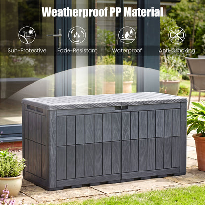 120 Gal Outdoor Deck Box with Lid, Gray Sheds & Outdoor Storage at Gallery Canada