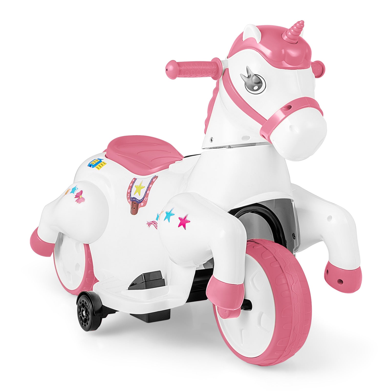 12V Unicorn Ride On Toy With Training Wheels, Pink Powered Ride On Toys Pink at Gallery Canada