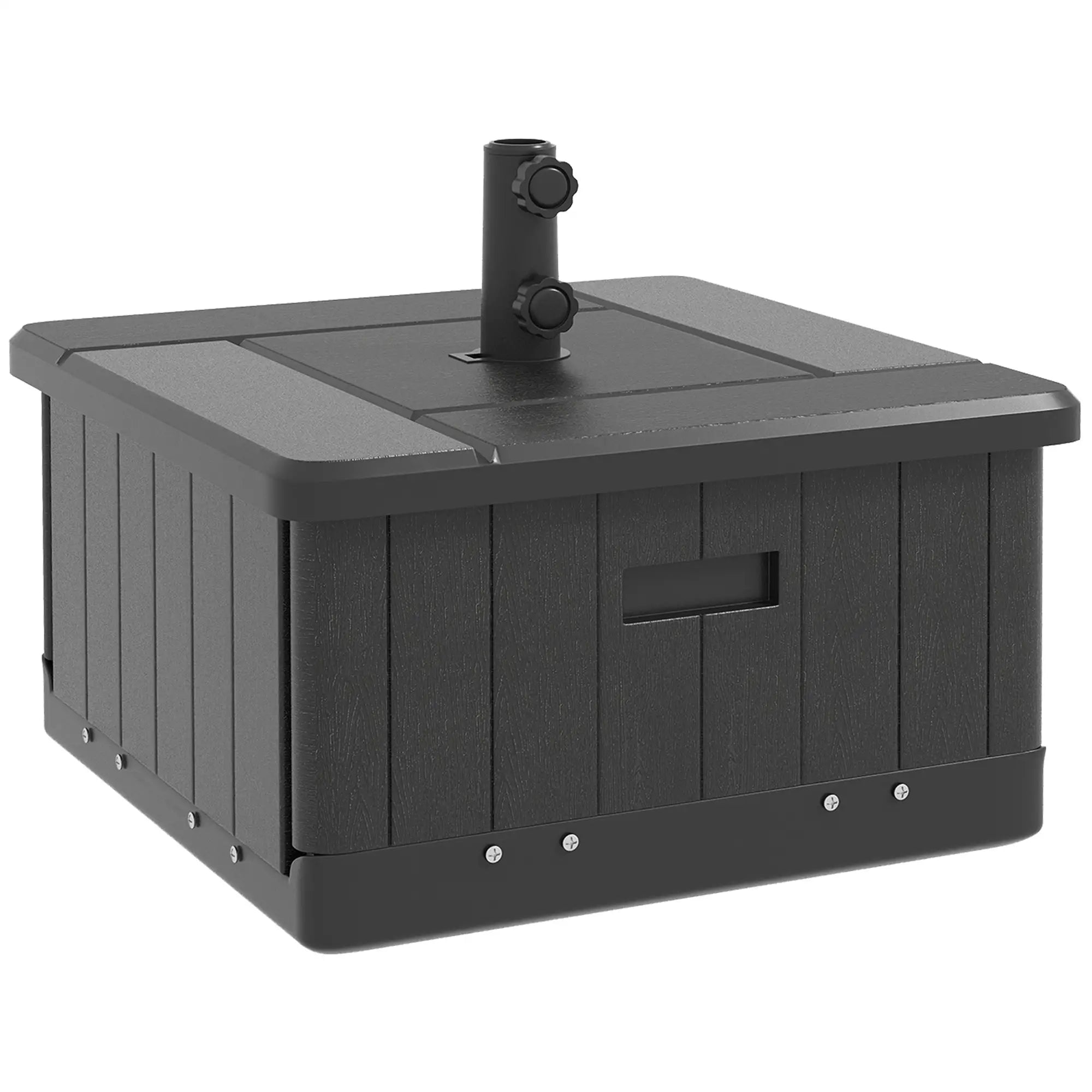3-in-1 Outdoor Umbrella Base, End Table, Flower Box Planter, 176 lbs., Black Umbrella Bases at Gallery Canada