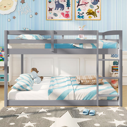 Full Over Full Bunk Bed Low-to-ground Bunk Bed, Gray Bunk Bed Frame at Gallery Canada