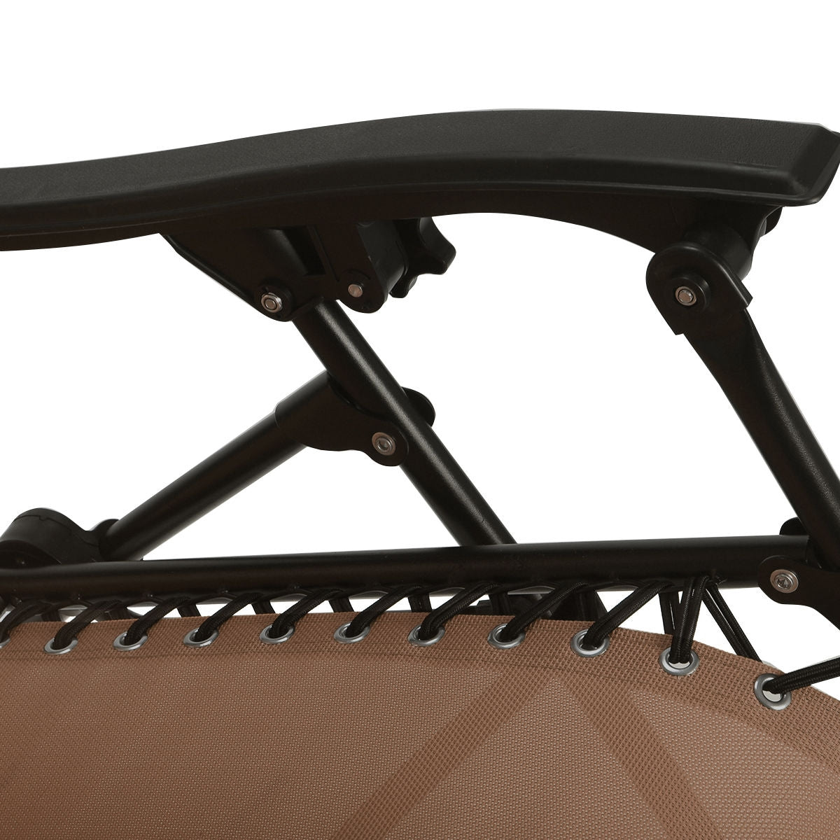 Chaise longue pliante 2 pièces avec zéro gravité, marron