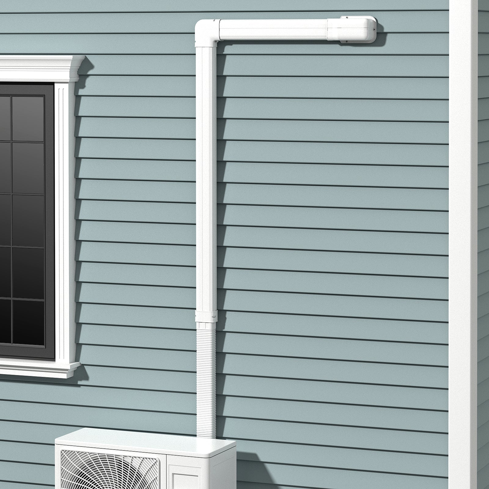 4 Inches W Mini PVC Cover Kit, 16.5ft, White Mini Split AC Parts & Accessories at Gallery Canada