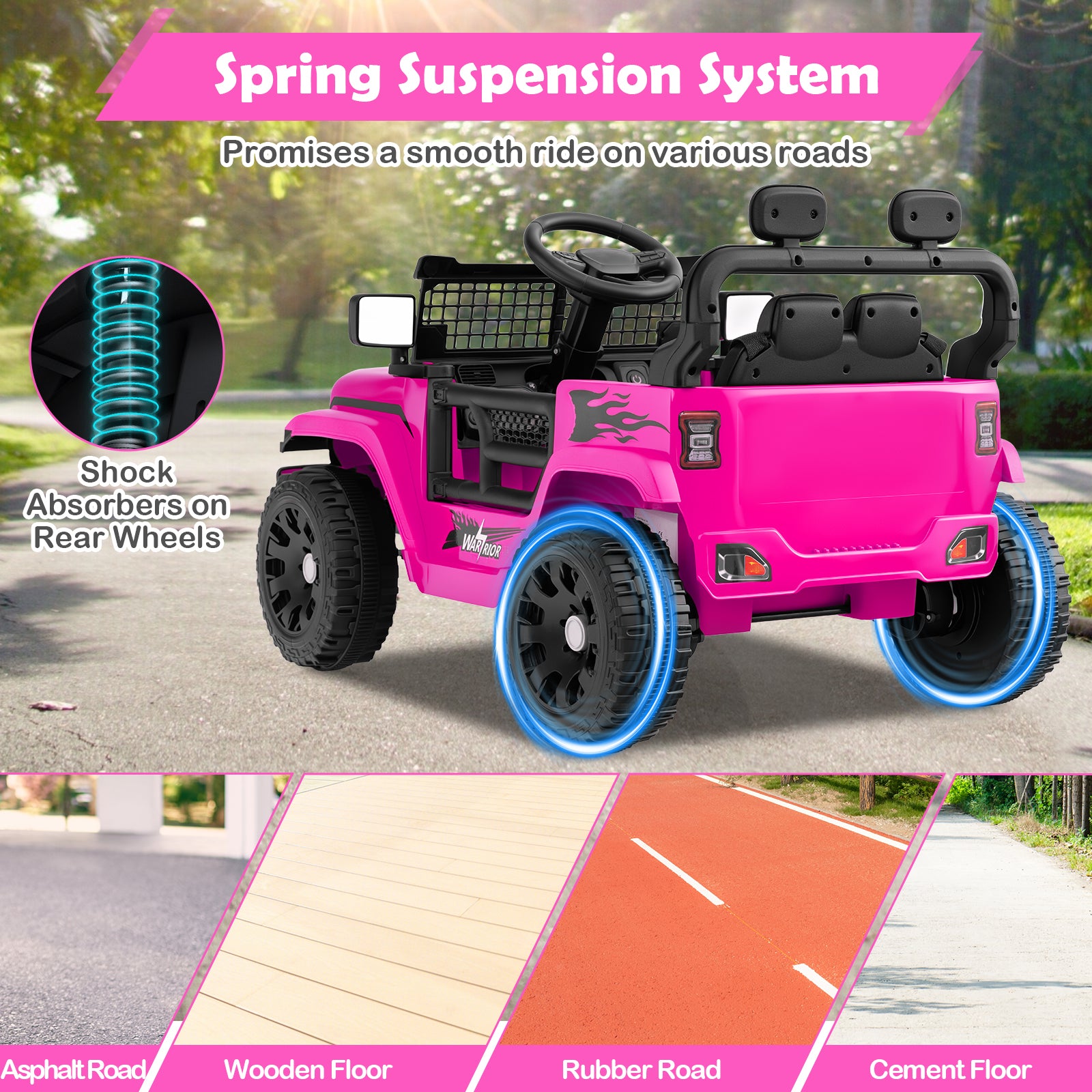 12V Kids Ride on Truck Car Battery Powered Electric Vehicle, Pink Powered Ride On Toys at Gallery Canada