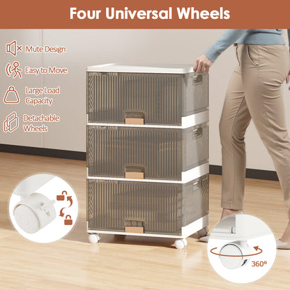 3/4/5/6-Cube Stackable Storage Bins with Detachable Wheels-3 Cube, White Shoe Racks & Storage Benches at Gallery Canada