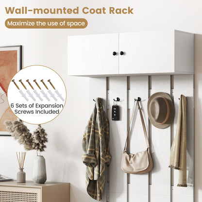 Entryway Wall Coat Rack Wall Mounted Coat Clothes Rack, White Coat Racks & Hall Trees at Gallery Canada