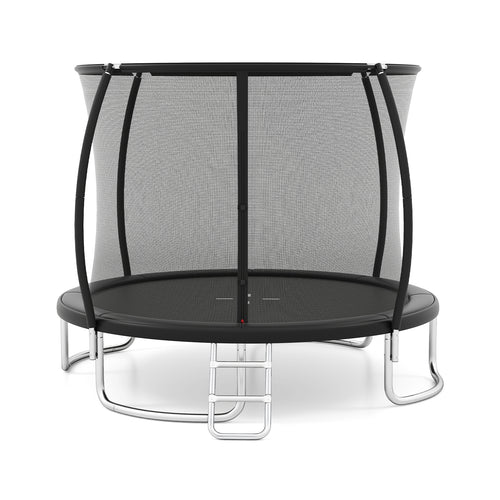 12FT Outdoor Trampoline Heavy-Duty Recreational Trampoline with Safety Enclosure Net, Black