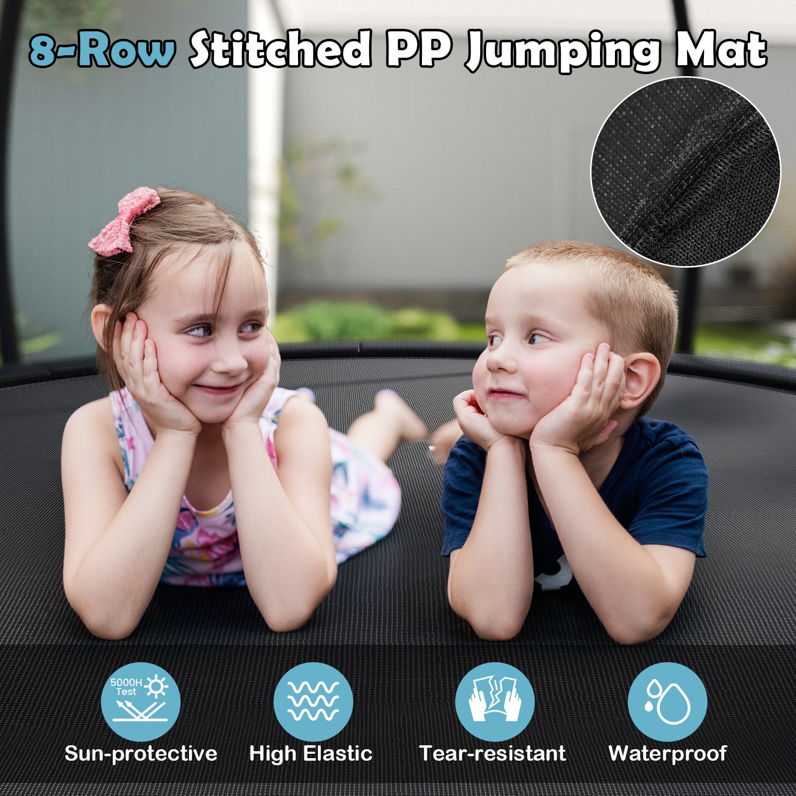 12FT Outdoor Trampoline Heavy-Duty Recreational Trampoline with Safety Enclosure Net, Black Trampolines at Gallery Canada